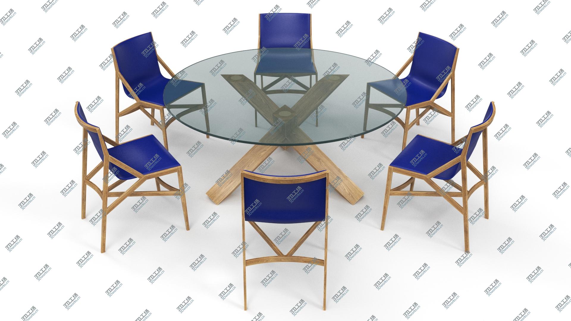 images/goods_img/2021040233/Cassina Dining Table Chair Set Oak Glass Blue 3D model/2.jpg